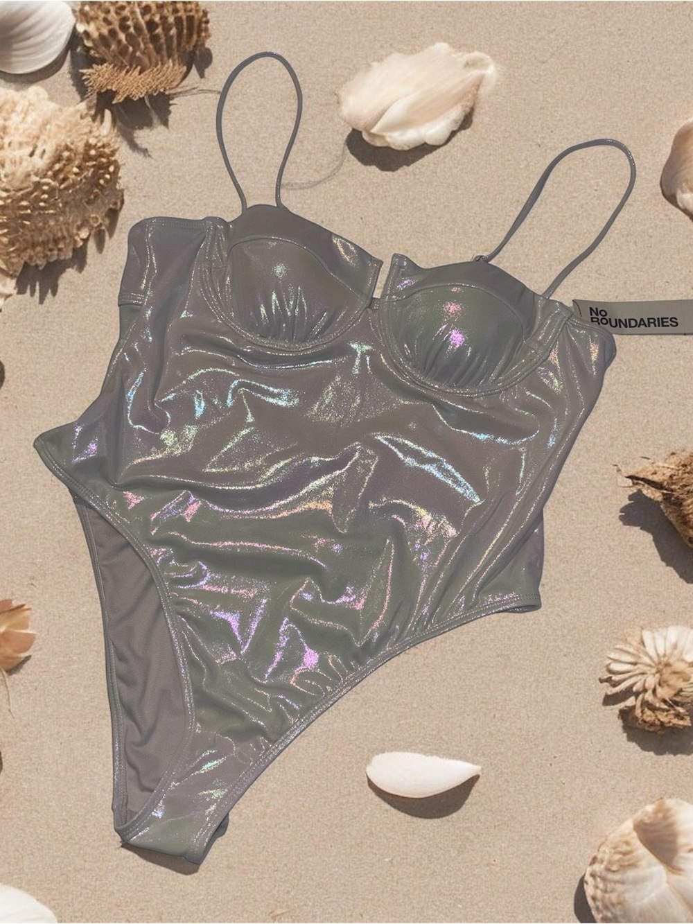 New Moonlight Pearl Iridescent One Piece Swimsuit Bathing Suit